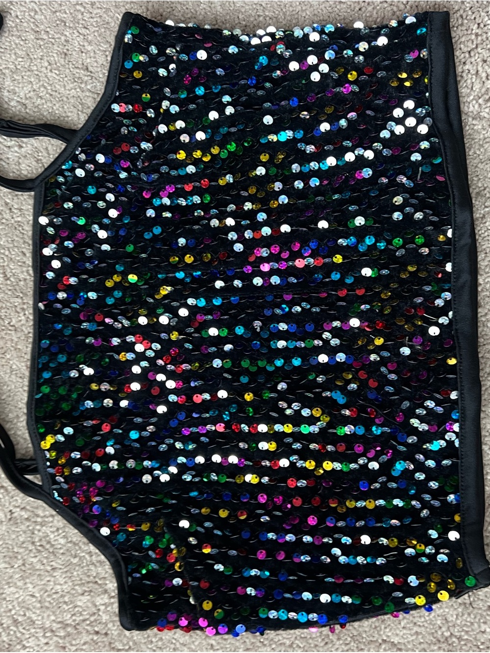 NEW -Never worn!!! SHEIN Black Tank Top with Multicolor Sequin Details